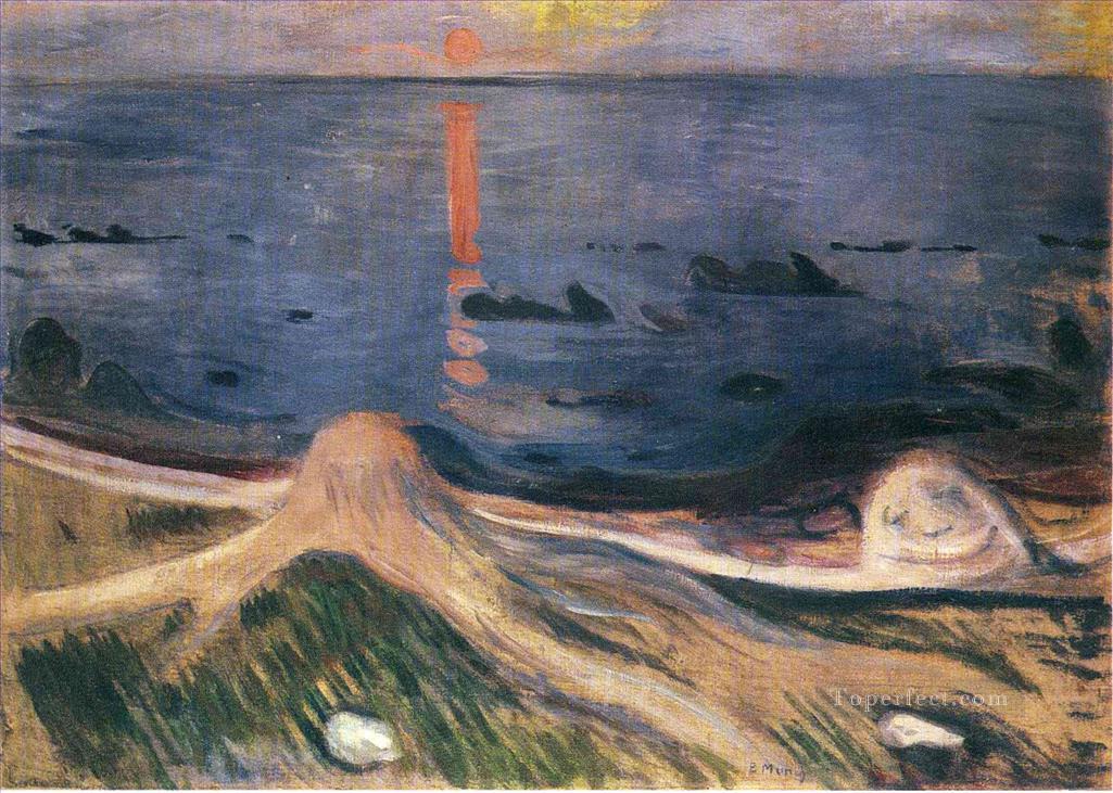 the mystery of a summer night 1892 Edvard Munch Expressionism Oil Paintings